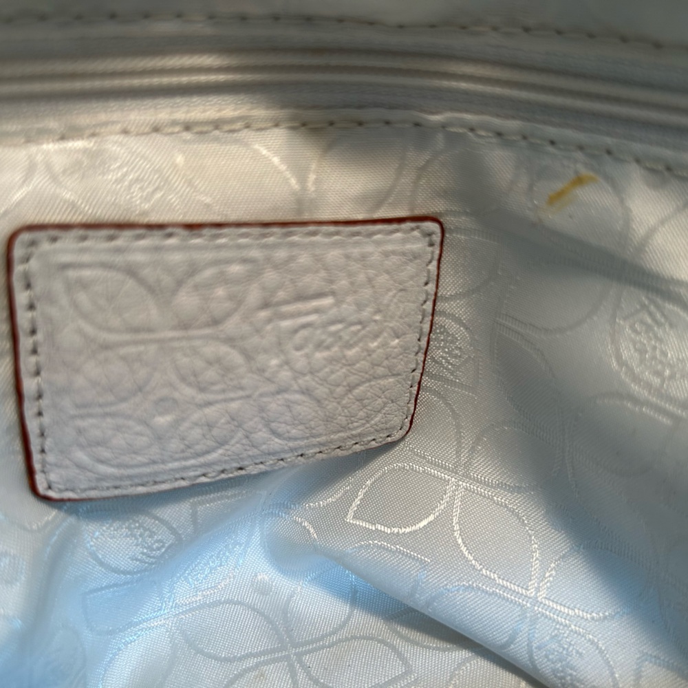 Fossil Pebble Grain White Leather Tote/Shoulder Bag - Picture 10 of 15